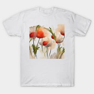 Red poppies watercolor painting #1 T-Shirt